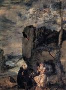 VELAZQUEZ, Diego Rodriguez de Silva y St Anthony Abbot and St Paul the Hermit oil painting reproduction